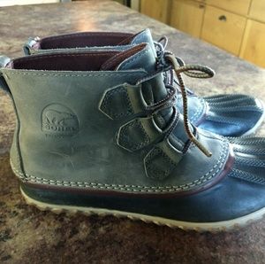 Sorel Duck Boots "out n about" Grey leather 9